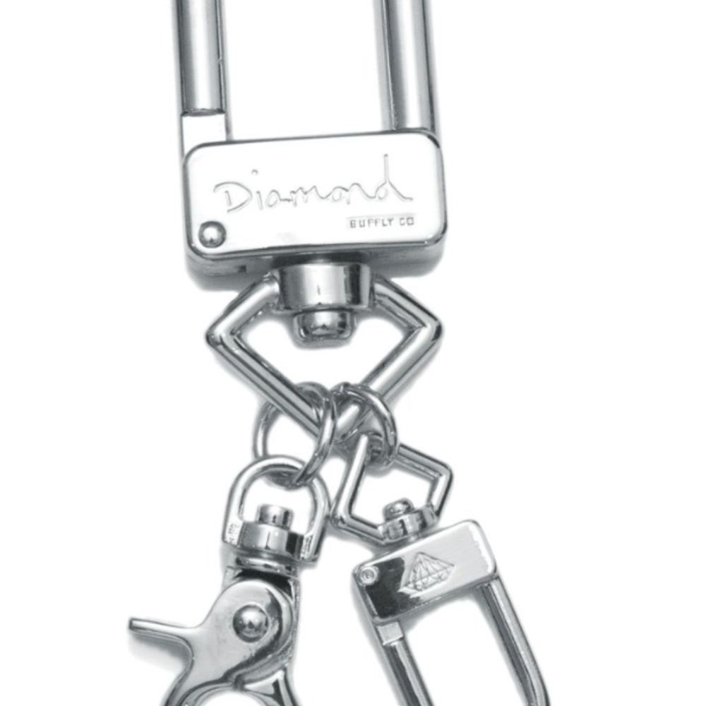 NEW DIAMOND SUPPLY CO SILVER U-LOCK KEYCHAIN MULTI TOOL CARABINER KEY
